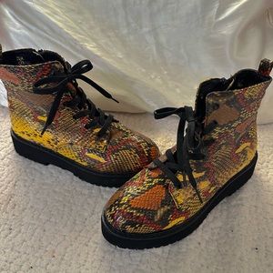 Snake print boots